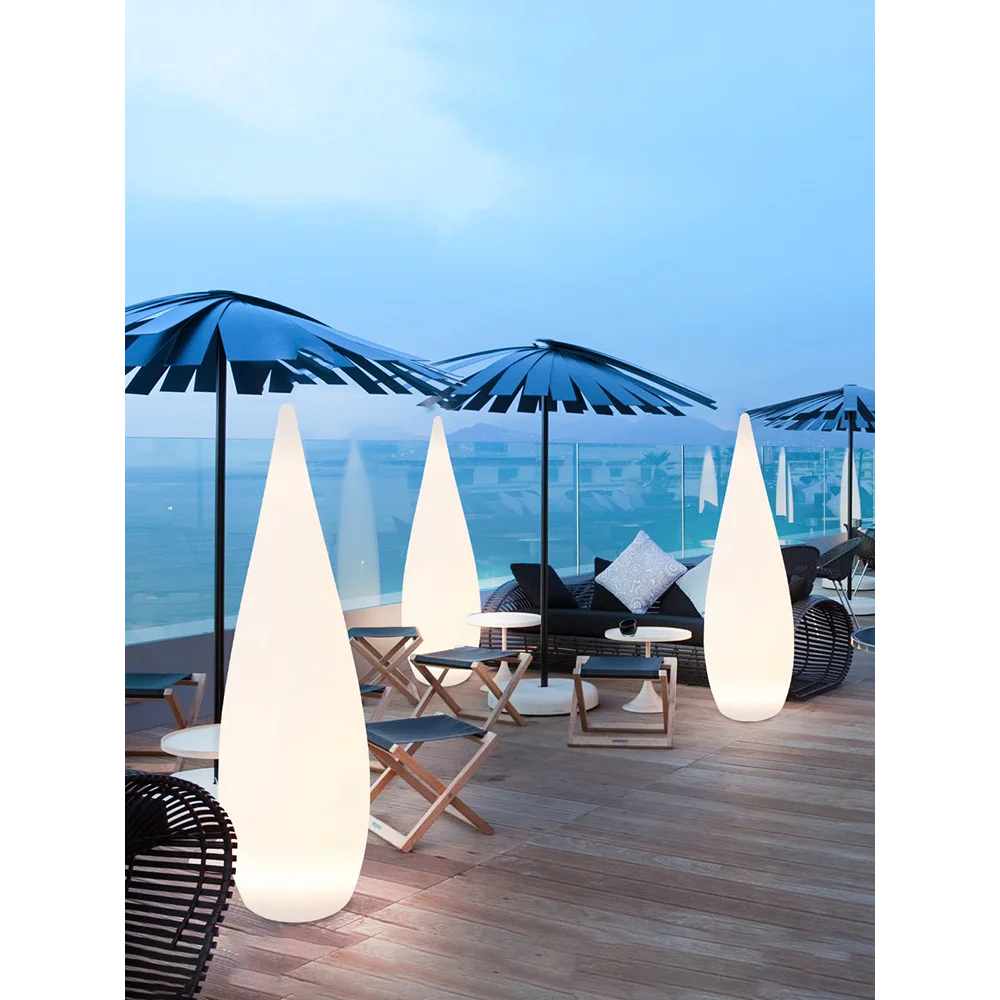 lampadaire de jardin solaire étanche en forme de goutte d'eau - vue 2 sur 14