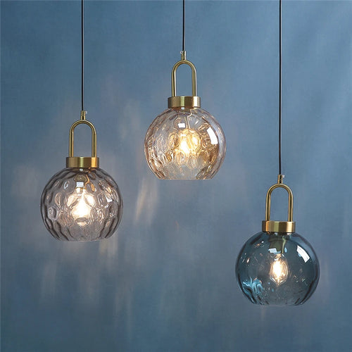 Moderner Kronleuchter aus Glas im nordischen Minimalstil LED - vue 2 sur 12