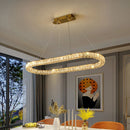 Luxuriöse LED-Deckenleuchte Ring dimmbar Gold Kristall
