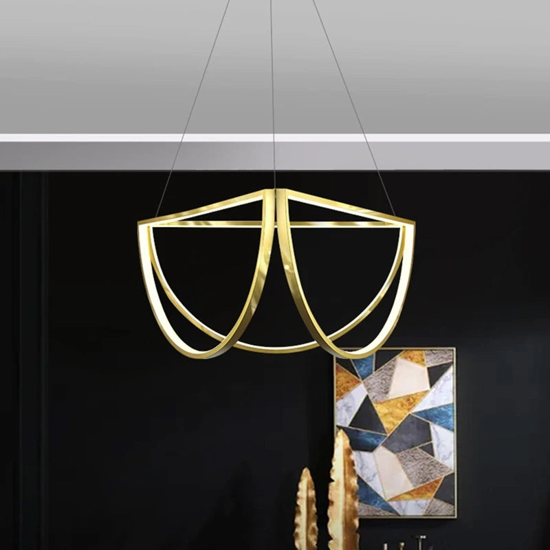 Lustre nordique LED en acier inoxydable - vue 2 sur 8