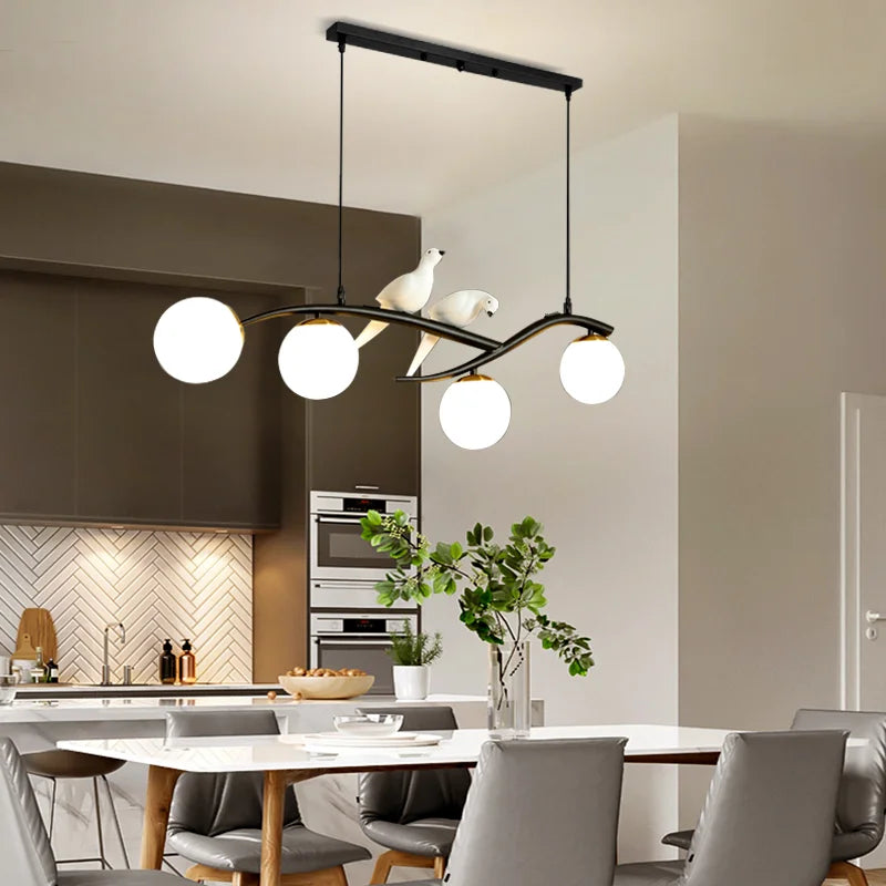 Suspension créative moderne à 4 têtes pour éclairage luxe