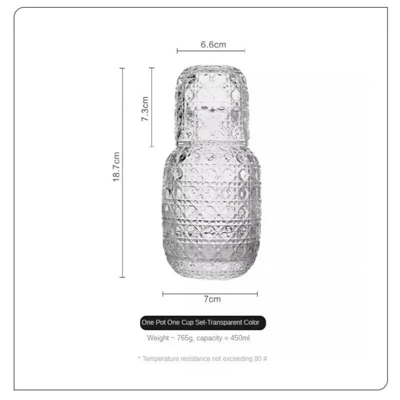 Carafe et verre relief retro vintage deco interieur