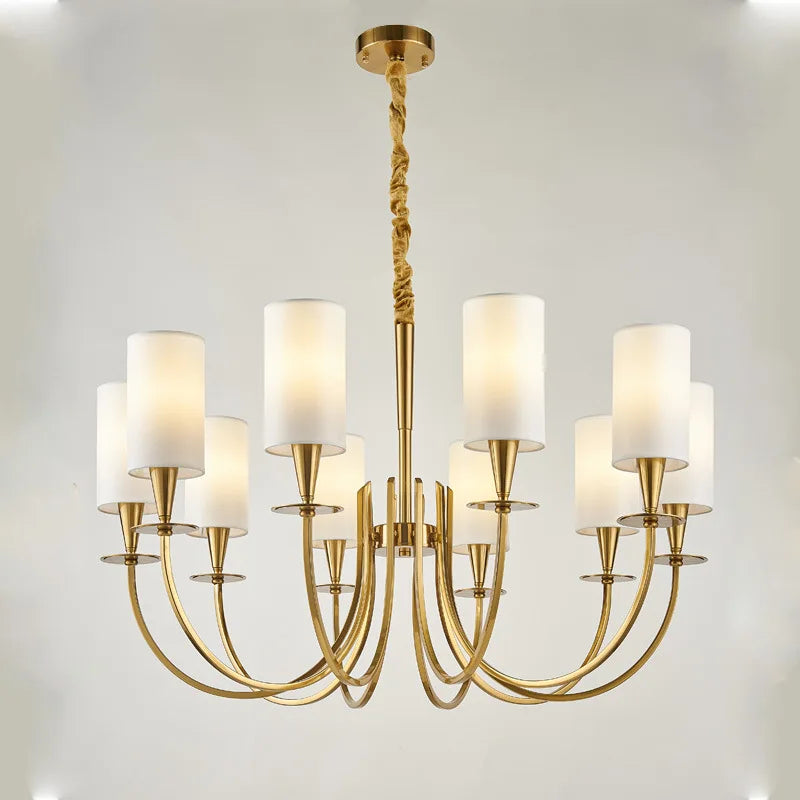 lustre rural américain nordique en cuivre pour éclairage - vue 3 sur 12