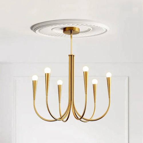 lustre style français doré led pour décoration de luxe