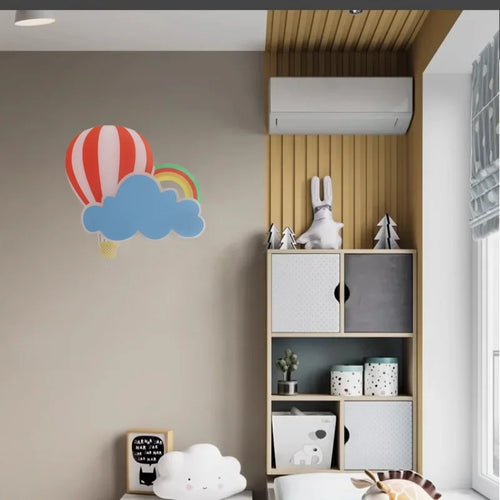 applique murale led nuage montgolfière dessin animé pour enfant