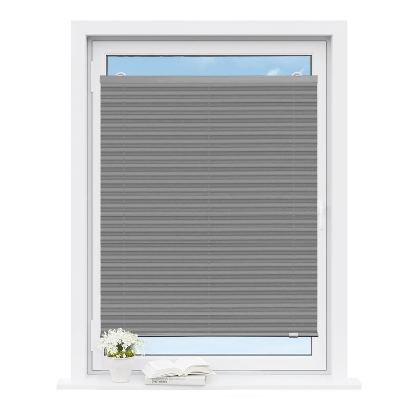 Store plissé occultant sans perçage pour porte fenêtre