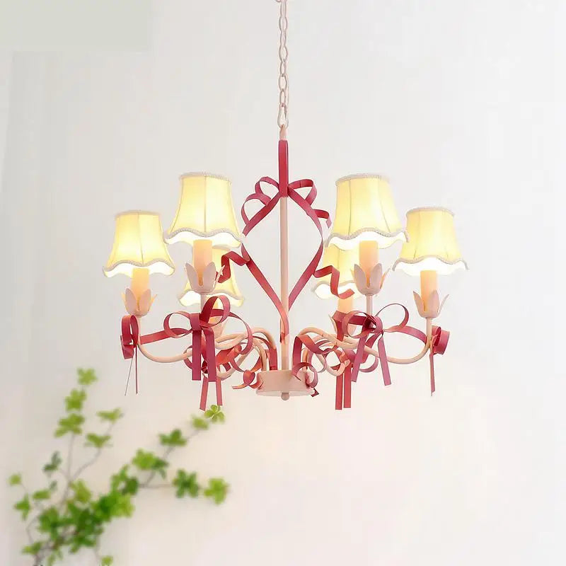 lustre mignon pour enfant style pastoral avec nœud - vue 2 sur 14