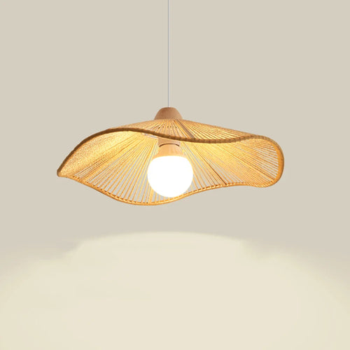 lustre suspendu wabi-sabi en corde de chanvre