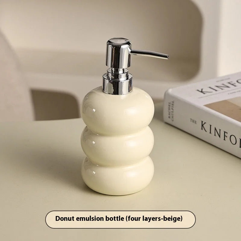 distributeur de savon en céramique style nordique forme de beignet - vue 10 sur 12