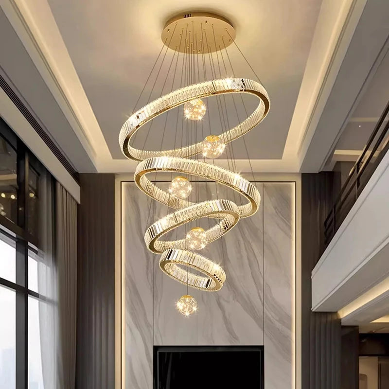 Moderner LED-Kronleuchter für stilvolle Innenbeleuchtung - vue 5 sur 11