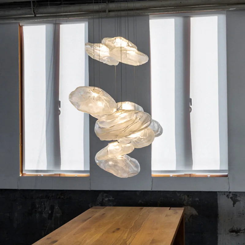 lustre en verre design nuage pour un intérieur créatif - vue 4 sur 21