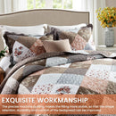 （Kostenloser Versand）Tagesdecke Patchwork 220x240cm, Bettüberwurf 230x250cm für Doppelbett, Gesteppte Patchworkdecke