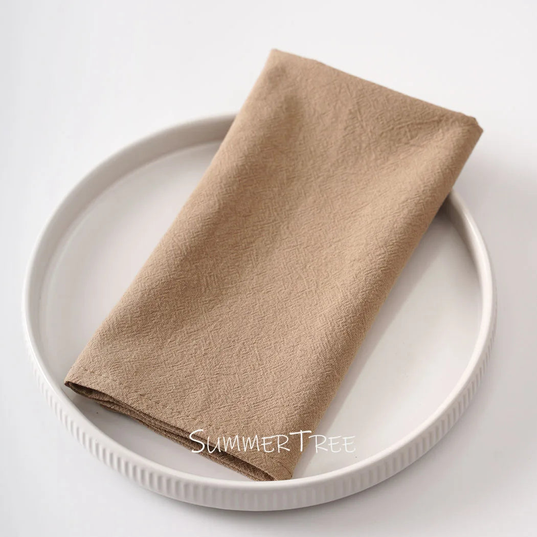 Serviette de table coton lavé style vintage - vue 3 sur 7