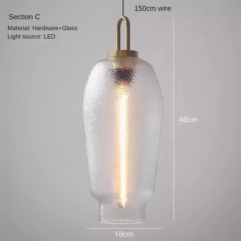 lustre en verre minimaliste au style luxueux et léger - vue 9 sur 10