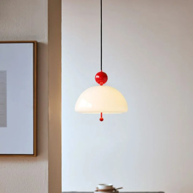 lampe led suspendue esthétique en verre champignon nordique - vue 4 sur 11