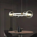 lustre de luxe à bulles longue bande éclairage led en verre transparent créatif