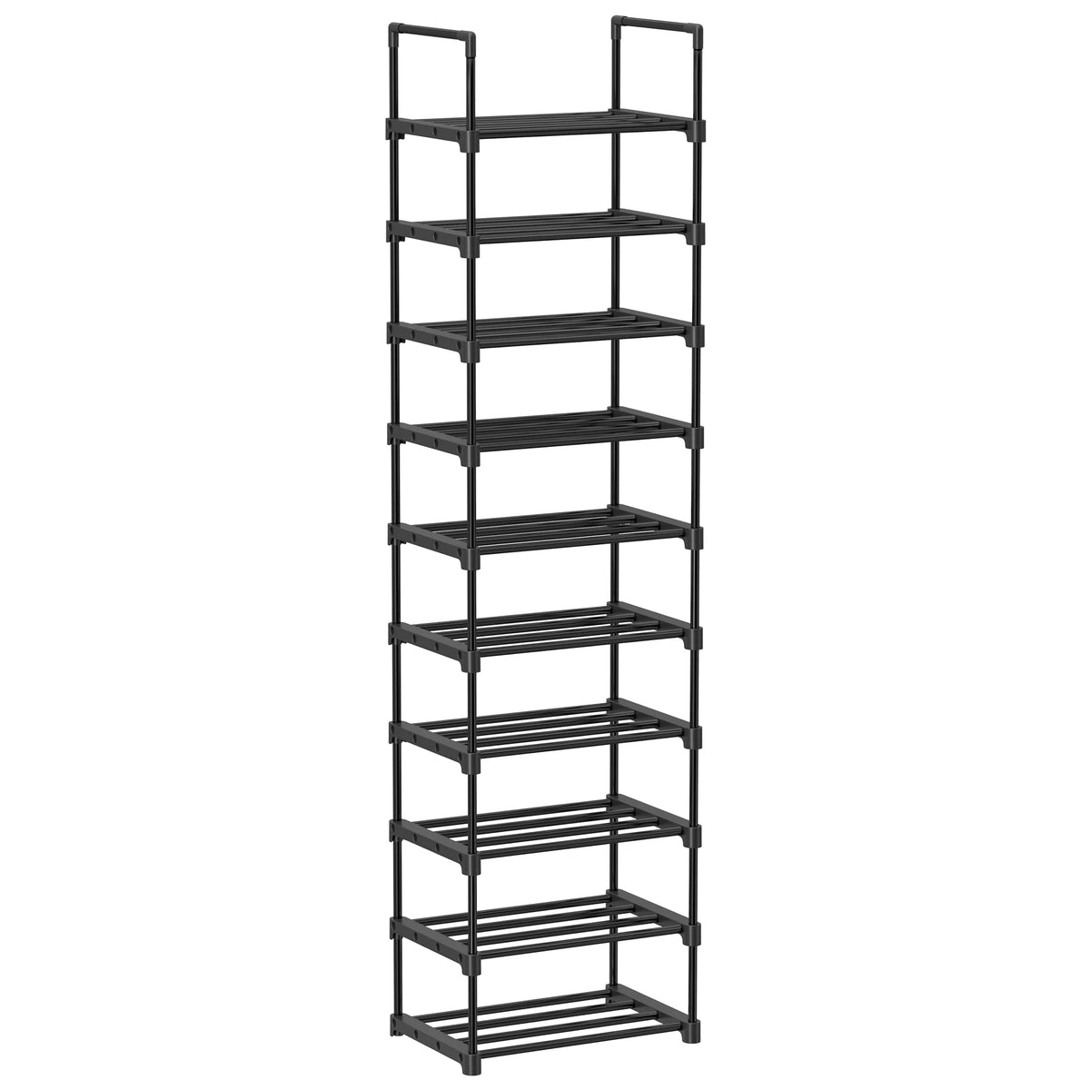 SONGMICS Shoe Rack, 10-Tier Metal Shoe Storage Organiser, Customisable Design, Metal Frame, Space-Saving Rack