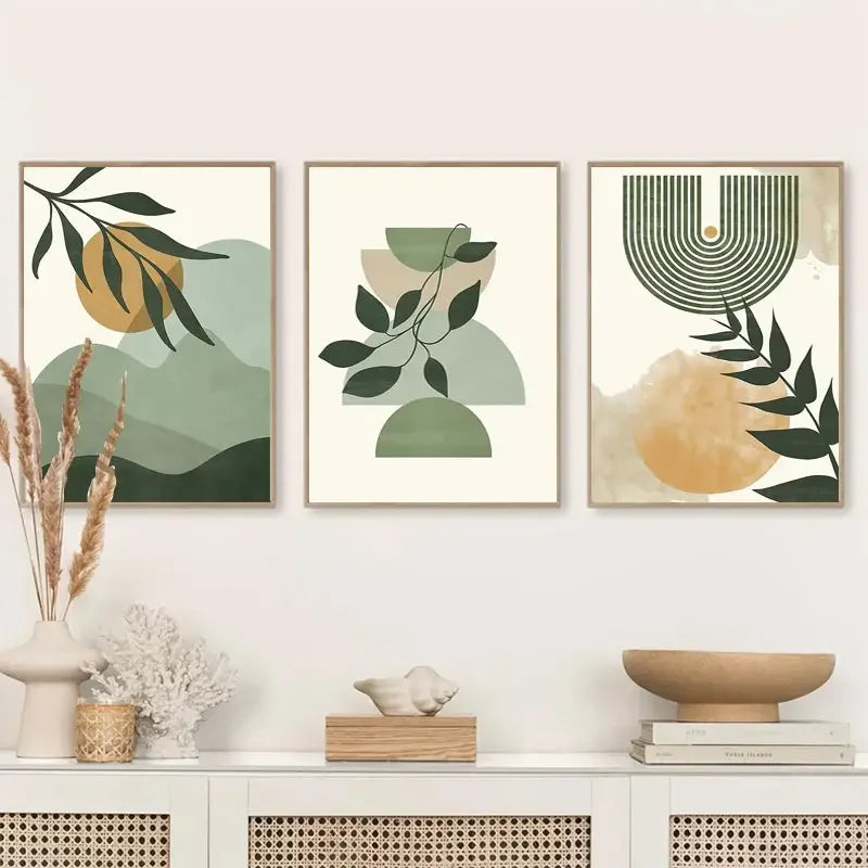 affiches murales boho soleil lune géométriques abstraites pour décoration