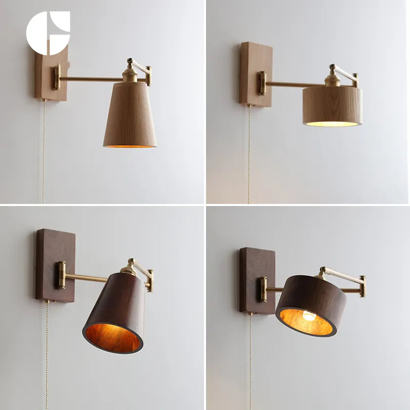 Applique murale LED en bois de frêne et de noyer - vue 4 sur 23