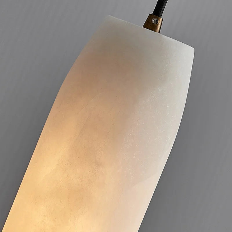 lampe suspendue moderne en marbre naturel et laiton ajustable - vue 7 sur 7