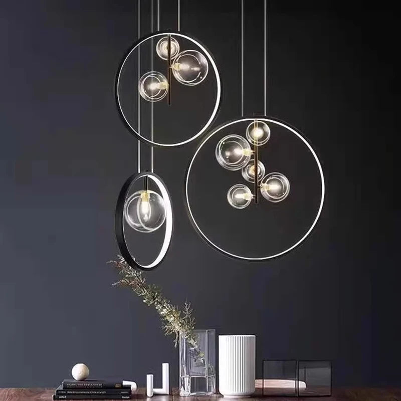 lustre à bulles en verre éclairage sphérique pour bar ou restaurant - vue 6 sur 10
