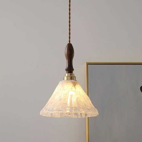 Suspension rétro led en verre décoratif