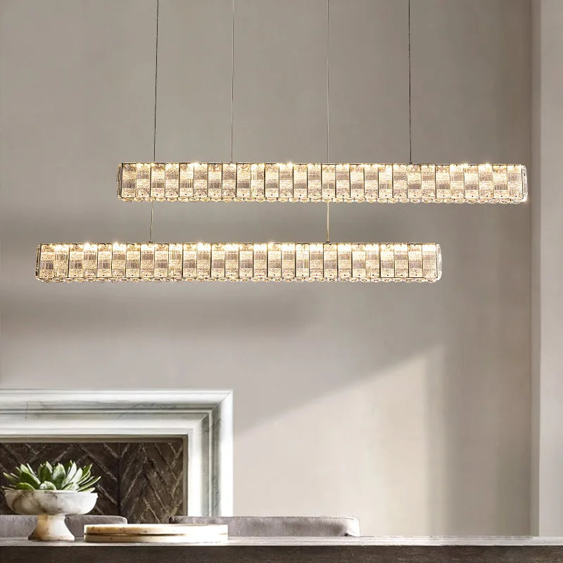 lustre en cristal postmoderne pour bar et salon - vue 4 sur 8
