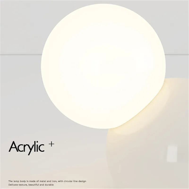 lampe à poser nordique en verre ronde pour nuit mignonne - vue 7 sur 8