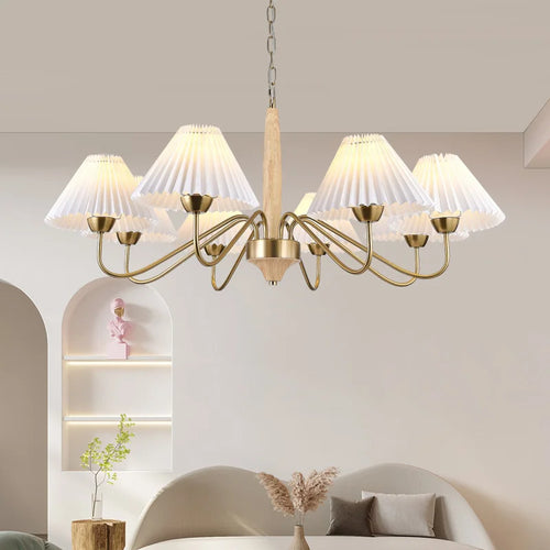 Eleganter Holz-Kronleuchter für Küche und Kochinsel Pendelleuchte - vue 3 sur 8