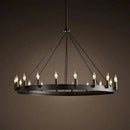 Lustre rond et Moderne américain rétro fer Vintage industriel Led