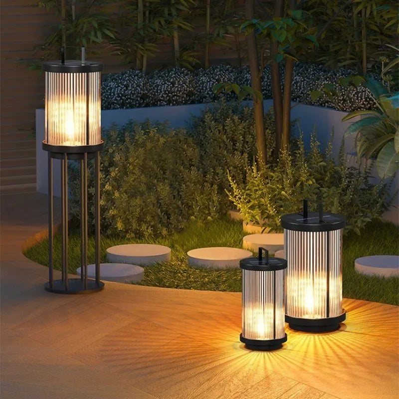 lampadaire solaire extérieur étanche en verre pour jardin - vue 4 sur 15