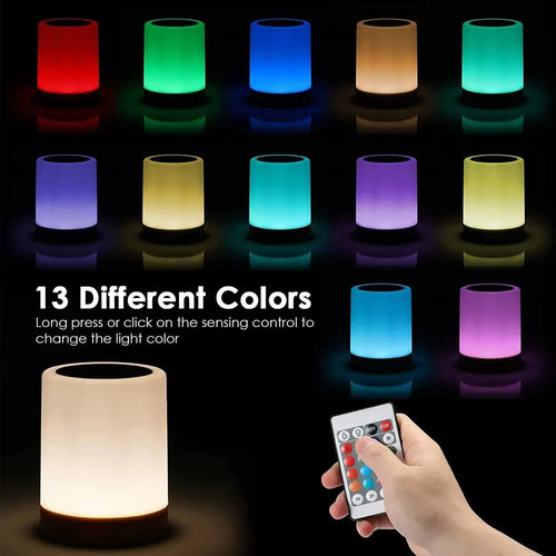 Touch Bedside Light, Bedroom Night Light, Dimmable Desk Light, Remote Control 13 Color Changing Light, Timed Shutdown, USB Charg - vue 4 sur 6
