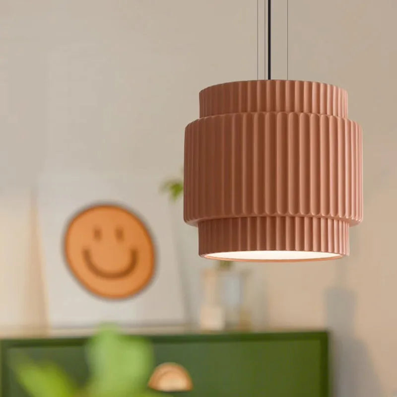 lustre en résine de café avec fil d'ampoule réglable - vue 5 sur 14