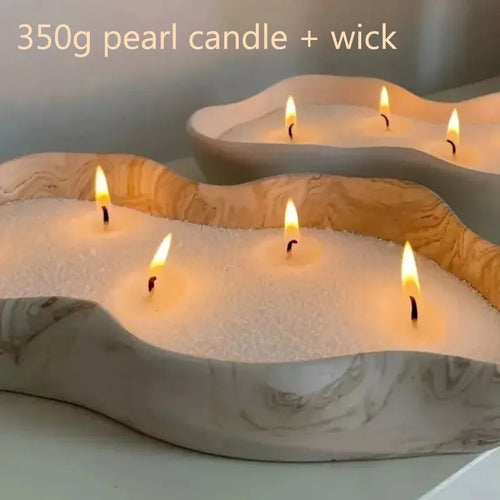 350Gwhite Snow Pearled-Candles with Wicks - Diy Candle Sand, Refillable Candl  DIY Send wick - vue 2 sur 6