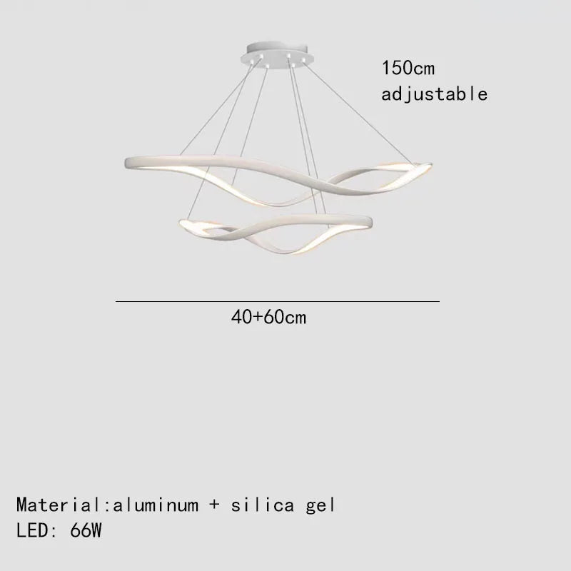 lustre moderne simple anneau irrégulier cordon réglable décoratif