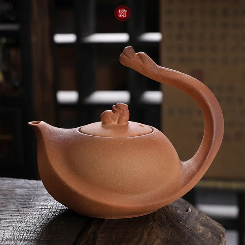 Théière céramique artisanale style kung fu rétro 1l - vue 6 sur 7