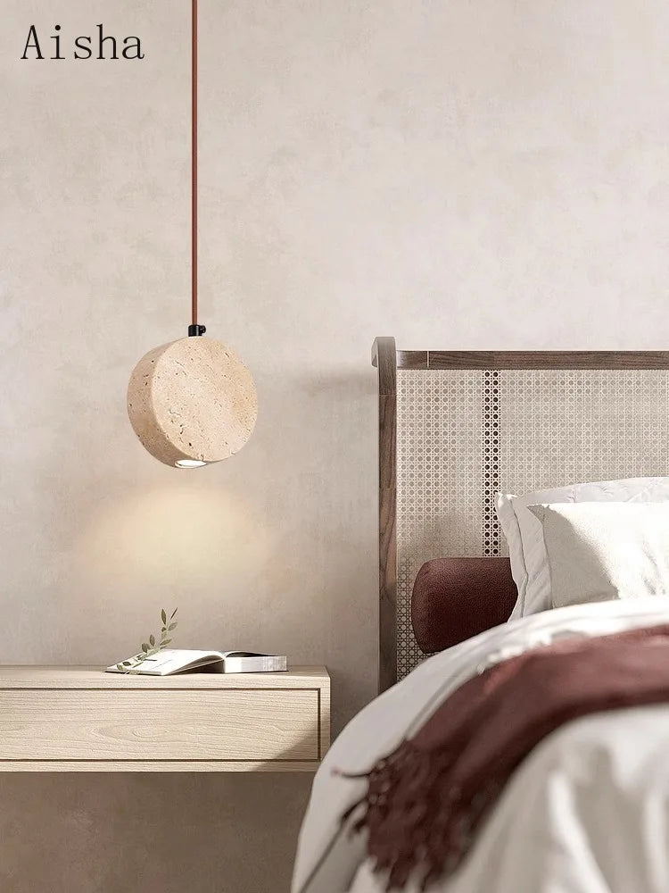 suspension japonaise wabi-sabi en pierre pour décoration intérieure - vue 6 sur 7