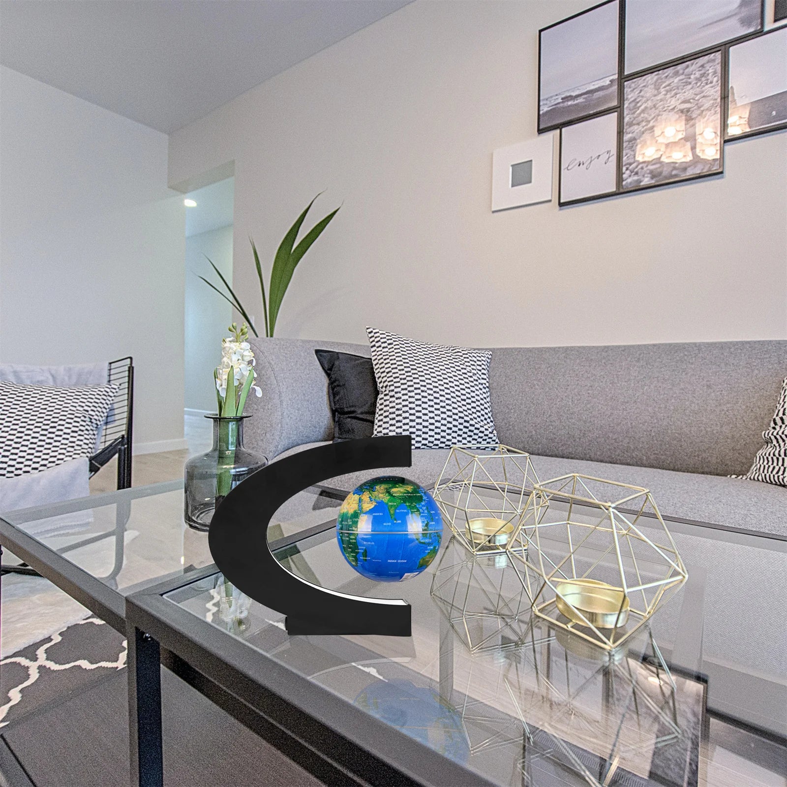 globe flottant à lévitation magnétique avec lumière led décoratif pour tous - vue 3 sur 7
