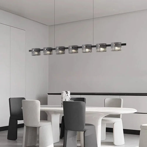 Moderner Glas-Kronleuchter im minimalistischen Design für stilvolle Beleuchtung - vue 2 sur 25