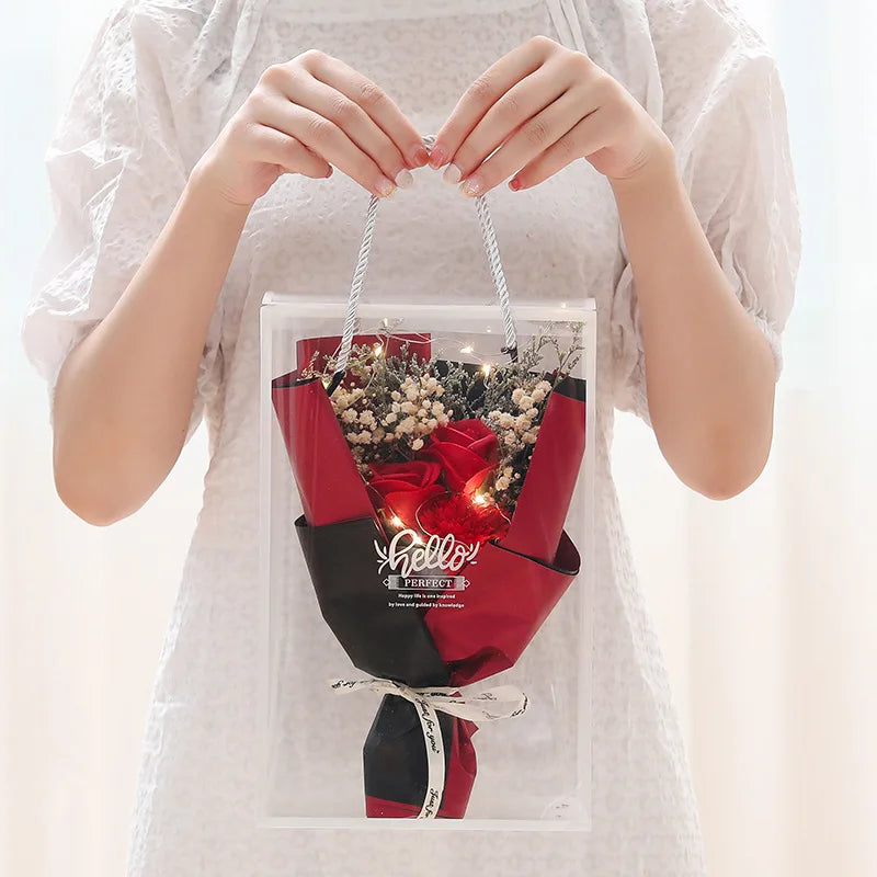 bouquet de roses artificielles cadeau pour la saint valentin décorations mariage - vue 10 sur 11