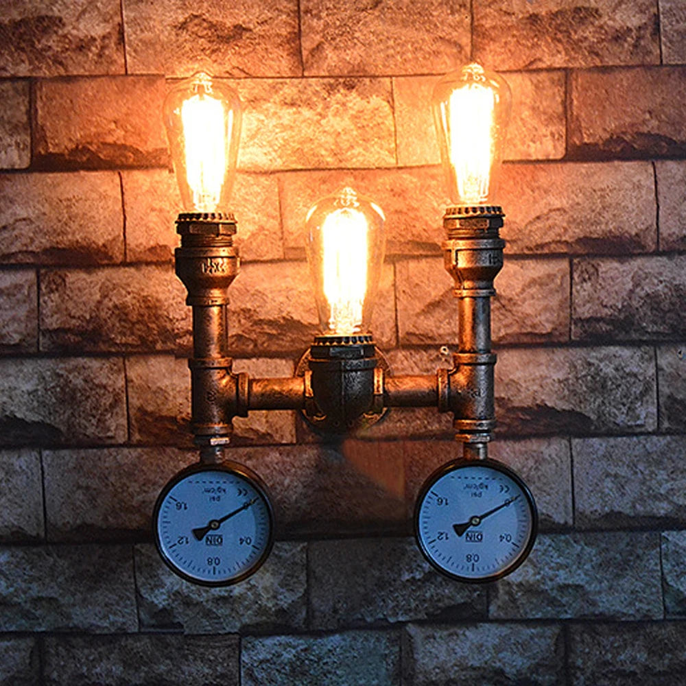 applique murale vintage steampunk à tuyau d'eau design industriel - vue 7 sur 10