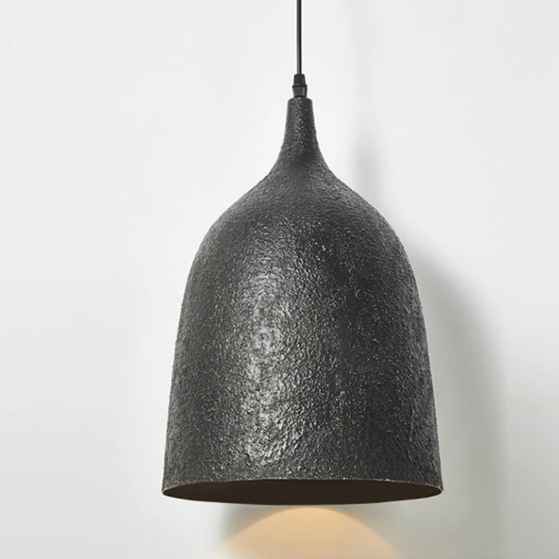 suspension Moderne E27 LED ronde en métal rétro salle à manger Style silencieux fer noir en forme de cloche chambre modèle chambre