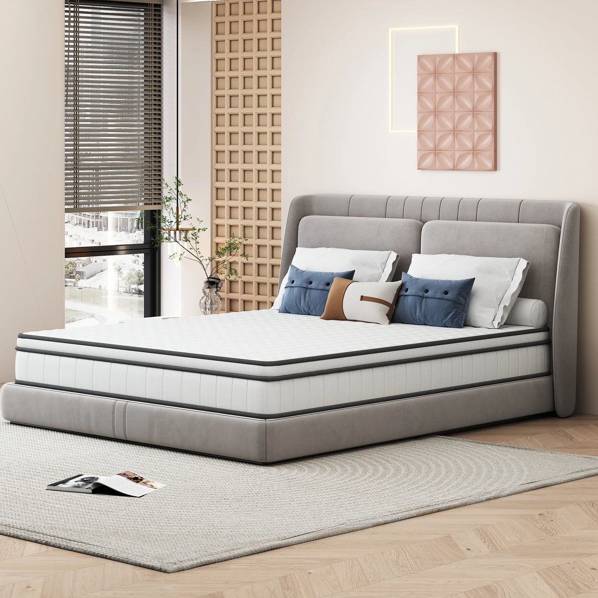 7-Zone Spring Matratze 25cm thick,Medium-Firm Orthopaedic, Extra Comfort, Breathable & Quiet,Breathable 3D fabric - vue 5 sur 9