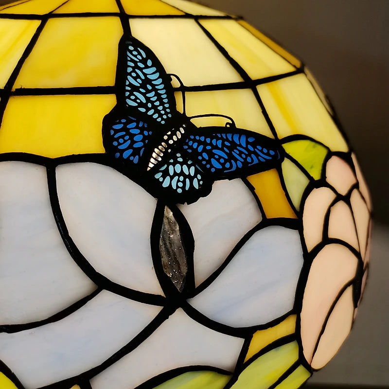lampe de table papillon style tiffany pour décoration et cadeau - vue 6 sur 6