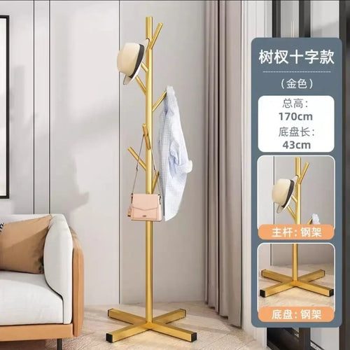 Floor Clothes Rack for Bedroom - Italian Style, Space Utilization Artifact, High-End Luxury Indoor Clothes Drying Rack - vue 9 sur 9