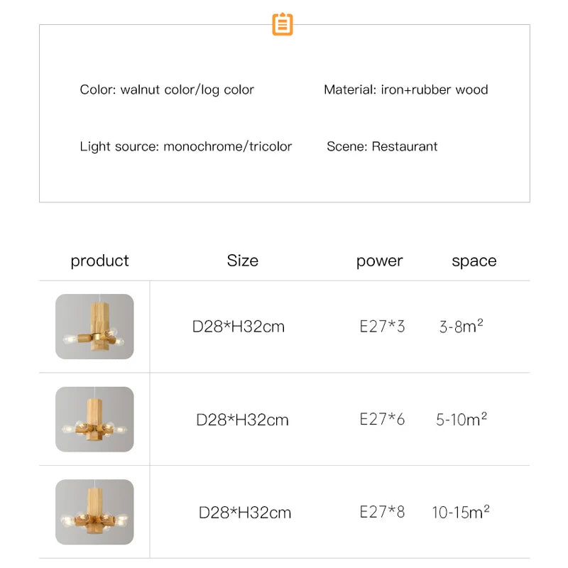 suspension nordique en bois pour décoration intérieure élégante