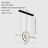 lustre led nordique simple moderne pour décoration intérieure