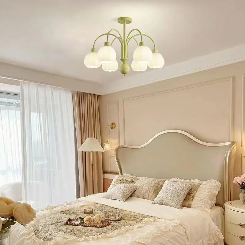 lustre européen en verre de citrouille éclairage led pour intérieur - vue 5 sur 10