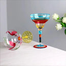 Verre cocktail margarita peint main motif flamant creatif
