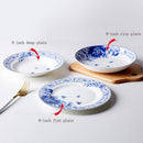 Assiettes à poisson en porcelaine style chinois floral